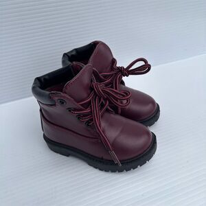 Official‎ Supply Toddler Ankle Boots Red Faux Leather Size 6 Unisex Kids